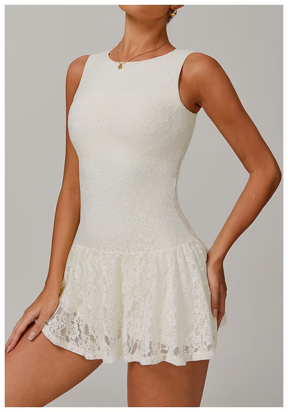 IVORY ALORA LACE TENNIS DRESS