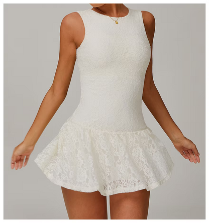 IVORY ALORA LACE TENNIS DRESS