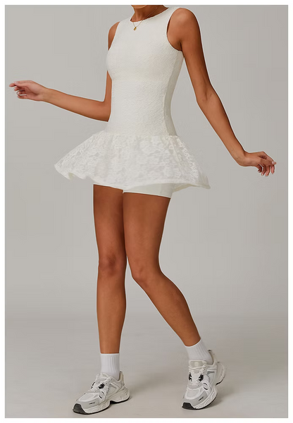 IVORY ALORA LACE TENNIS DRESS
